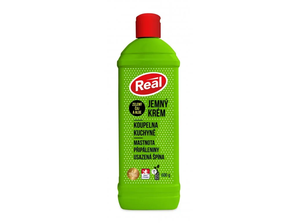 REAL Jemný krém zelený čaj a aloe 600ml