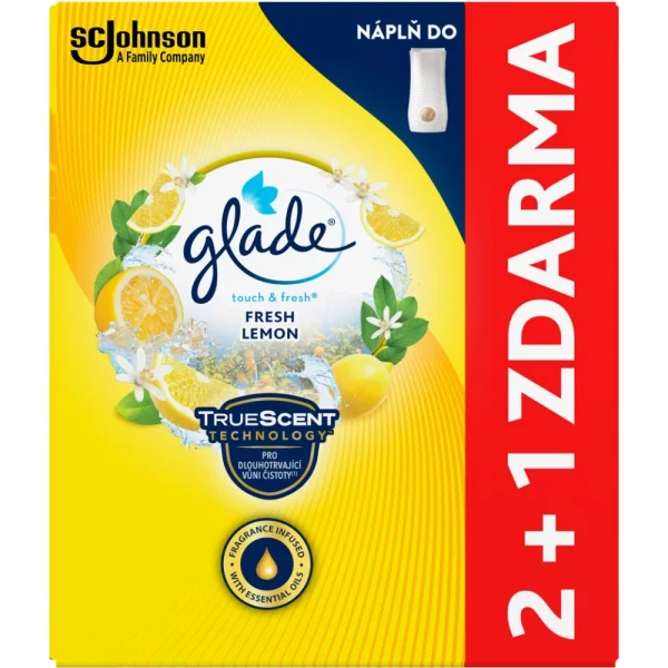 GLADE/BRISE One Touch&Fresh Fresh Lemon 2+1 náplň 3x10ml