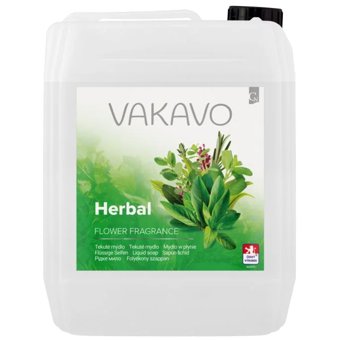 VAKAVO tekuté mýdlo Herbal 5l BÍLÉ