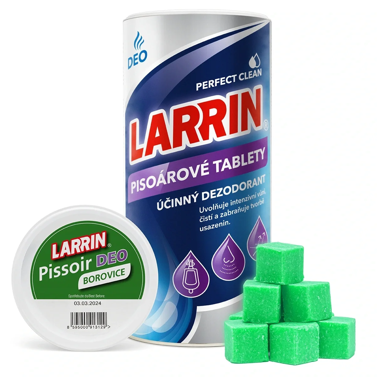 LARRIN WC PISOAR DEO kostky borovice 900g