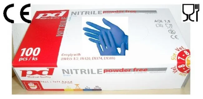 RUKAVICE NITRILOVÉ Sentina Azure NEpudrované č.9/L, 100ks modré