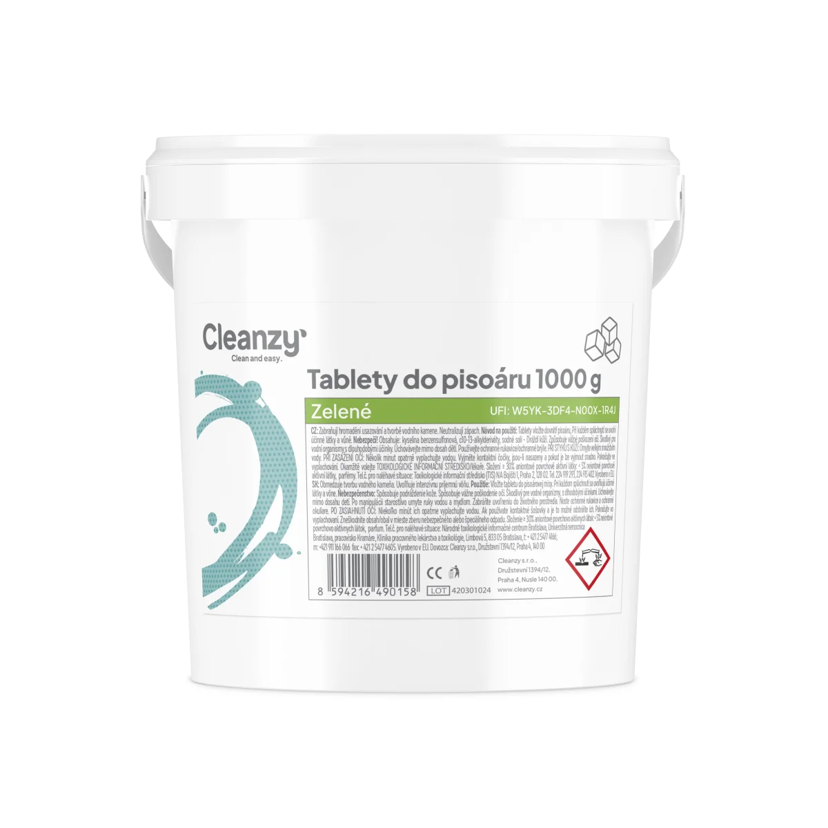 CLEANZY kostky/tablety do pisoáru Pine fresh 1kg