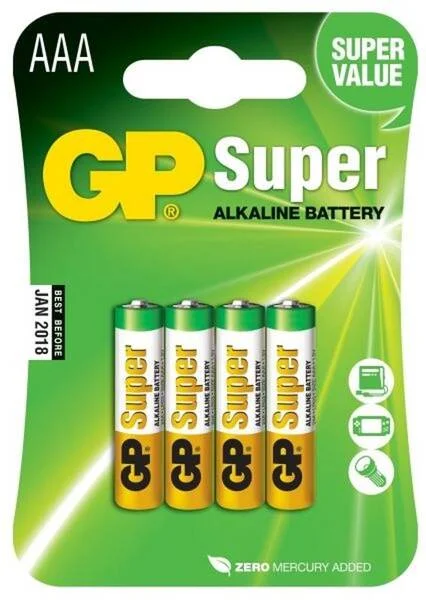 BATERIE GP AAA 1,5V SUPER LR03 /4ks