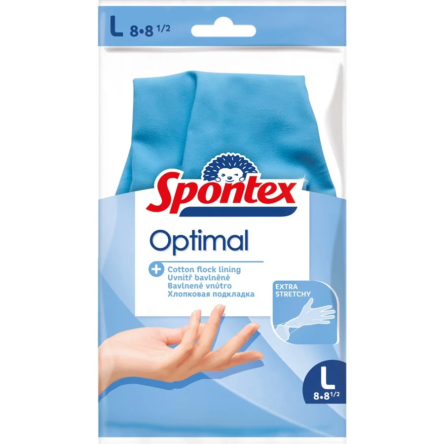 RUKAVICE gumové úklidové SPONTEX Optimal vel.L/8