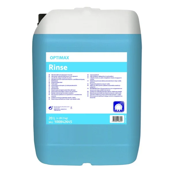 OPTIMAX Rinse oplachový prostředek pro strojní mytí nádobí a skla 20l