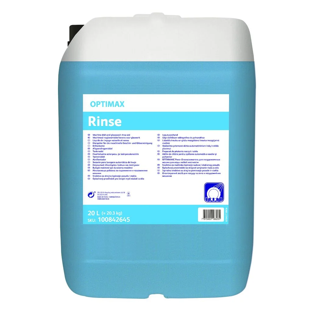 OPTIMAX Rinse oplachový prostředek pro strojní mytí nádobí a skla 20l