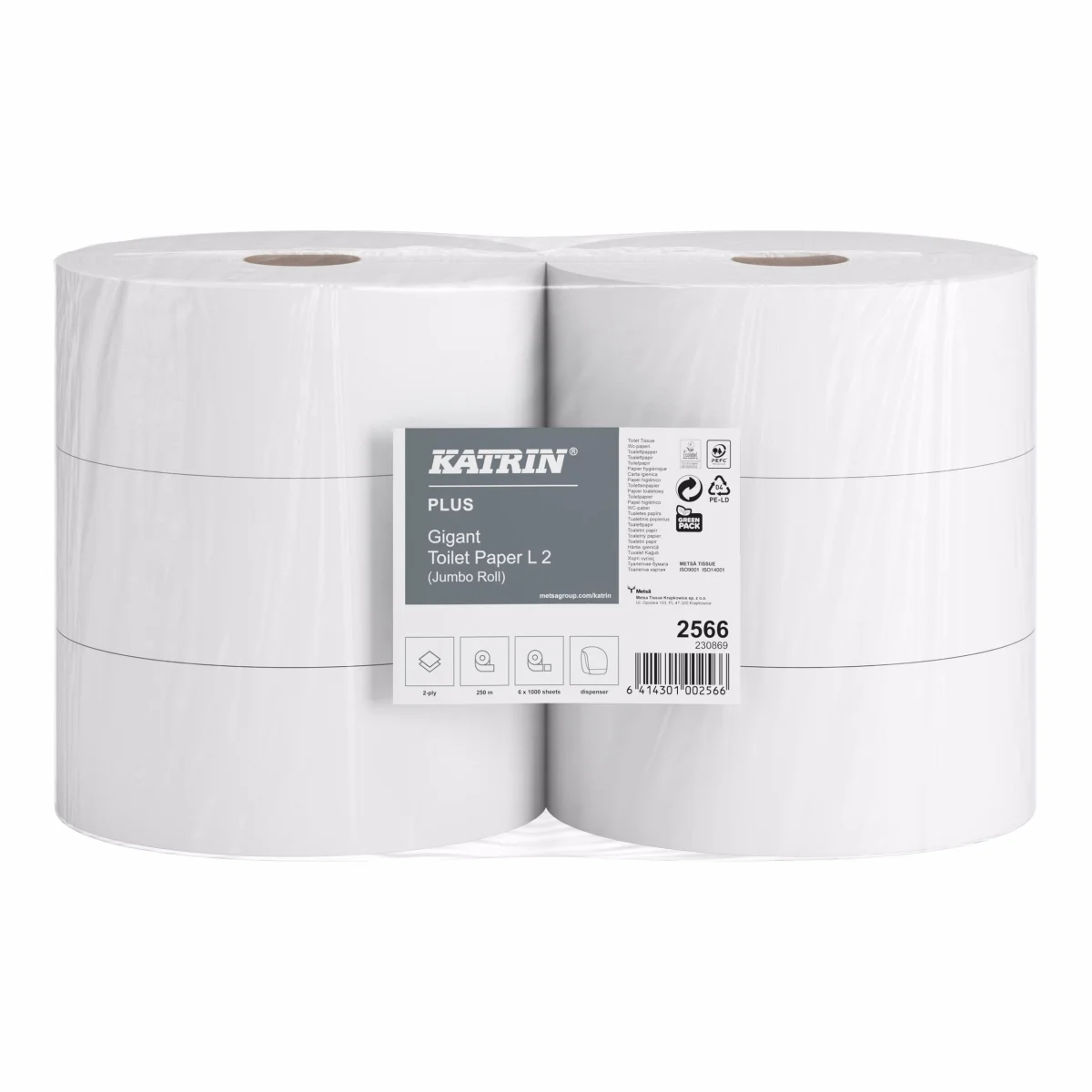 Toaletní papír JUMBO EXTRA 280mm 2vrst. 100% CELULOZA bal.6ks 712802/2566/16372
