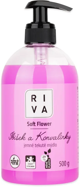 RIVA jemné tekuté mýdlo ibišek a konvalinky - růžové 500ml