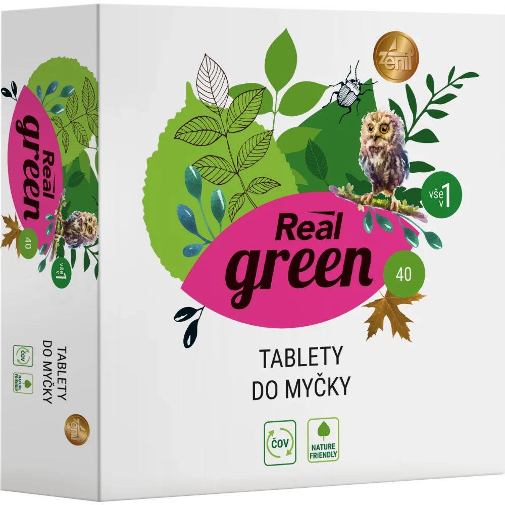 REAL green clean tablety do myčky 40ks