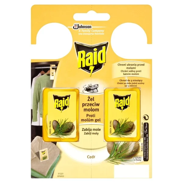 RAID Proti molům s vůní cedru 2ks