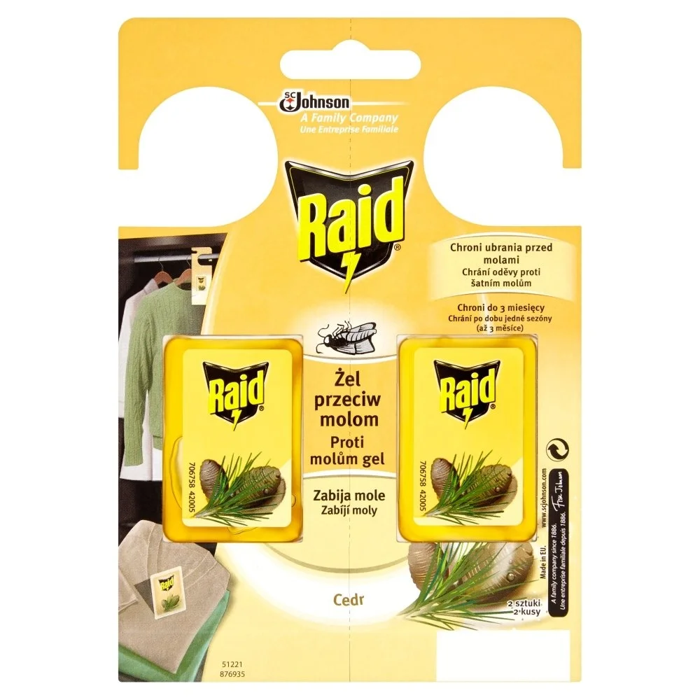 RAID Proti molům s vůní cedru 2ks