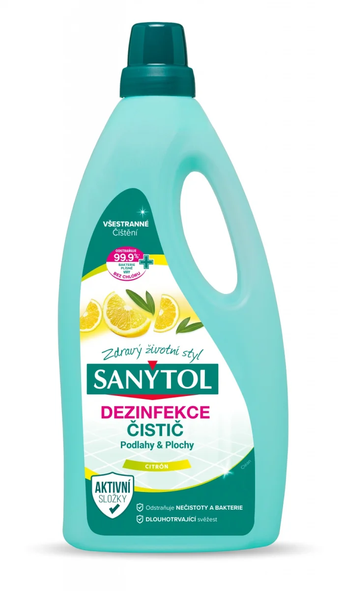 SANYTOL Dezinfekce čistič podlahy a plochy citrón&olivové lístky 1l
