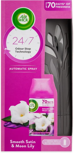 AIRWICK Freshmatic STROJEK a náplň Jemný satén a měsíční lilie 250ml