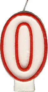 Svíčka číslová "0" 75mm [1 ks]
