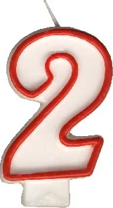 Svíčka číslová "2" 75mm [1 ks]