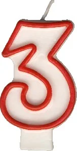 Svíčka číslová "3" 75mm [1 ks]