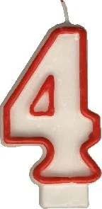 Svíčka číslová "4" 75mm [1 ks]