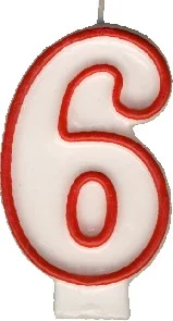 Svíčka číslová "6" 75mm [1 ks]