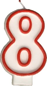 Svíčka číslová "8" 75mm [1 ks]