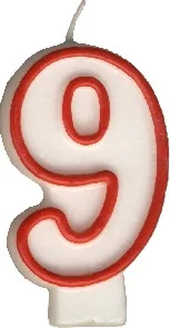 Svíčka číslová "9" 75mm [1 ks]