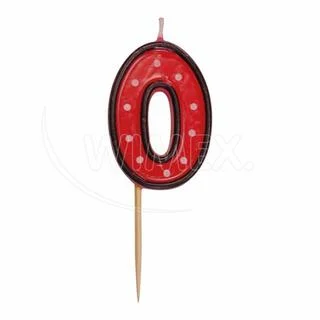 Svíčka číslová na špejli "0" 50mm [1 ks]