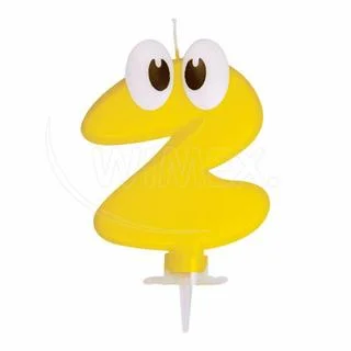 Svíčka číslová se stojánkem "2" 80mm [1 ks]