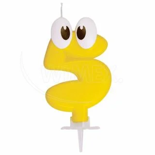 Svíčka číslová se stojánkem "5" 80mm [1 ks]