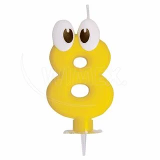 Svíčka číslová se stojánkem "8" 80mm [1 ks]