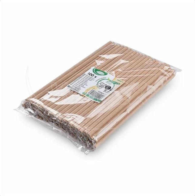 Slámka papírová kraft `JUMBO` O8mm x 25cm [100 ks]