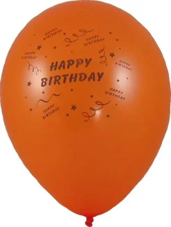 Nafukovací balónek "Happy Birthday" barevný mix `M` [10 ks]