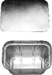Miska (ALU) hranatá 129 x 103 x 34 mm 250ml + víčko [20 ks]