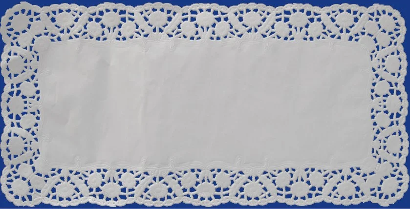 Dekorativní krajka hranatá bílá 40 x 20 cm [6 ks]