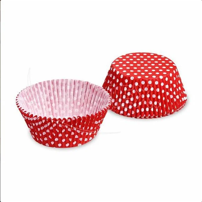Cukrářský košíček Puntíky červený O50 x 30 mm [40 ks]