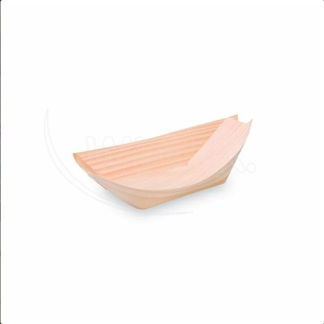 Fingerfood miska dřevěná lodička 13 x 8 cm [100 ks]