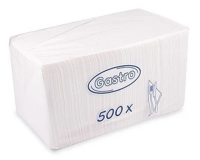 Papírové ubrousky GASTRO 1vrstvý bílý 33x33cm 500ks
