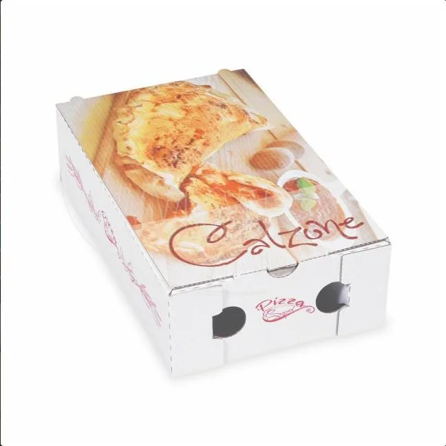 Krabice na pizzu z vlnité lepenky Calzone 28 x 17 x 7,5 cm [100 ks]