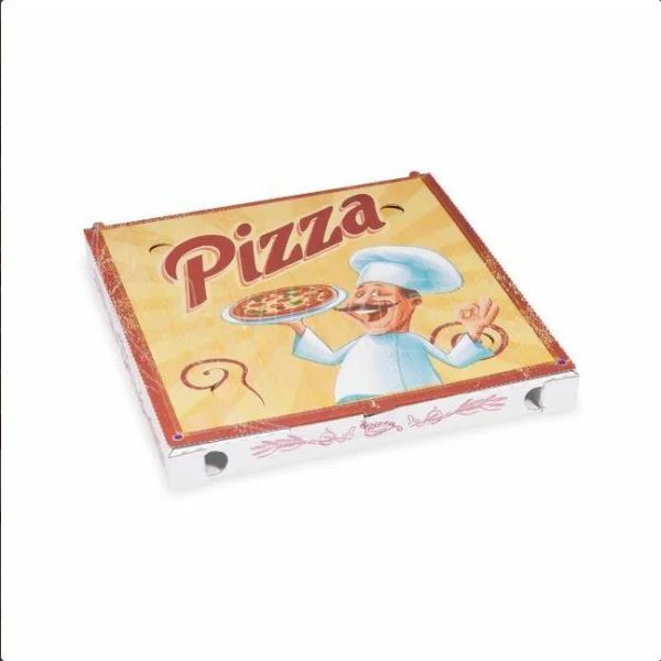 Krabice na pizzu z vlnité lepenky 29,5 x 29,5 x 3 cm [100 ks]