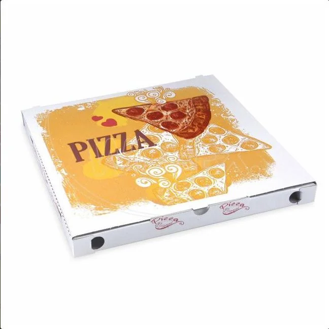 Krabice na pizzu z vlnité lepenky 34,5 x 34,5 x 3 cm [100 ks]