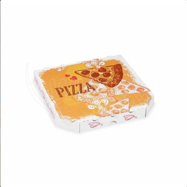 Krabice na pizzu z vlnité lepenky 26 x 26 x 3 cm [100 ks]
