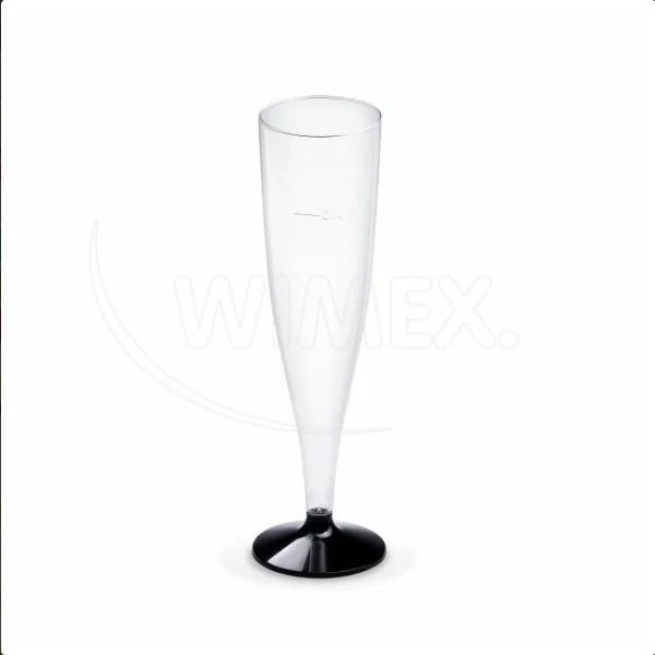 Pohárek krystal na sekt (PS) dvoudílný s černou nožkou O65mm 0,1L [20 ks]