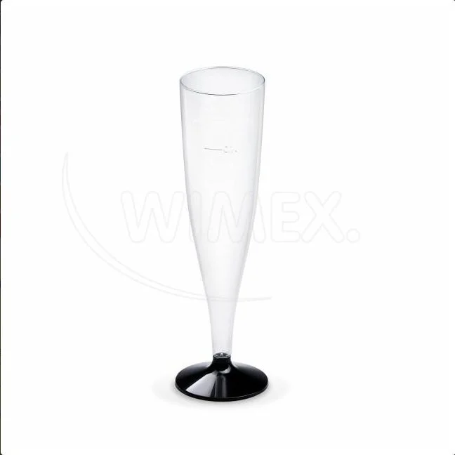 Pohárek krystal na sekt (PS) dvoudílný s černou nožkou O65mm 0,1L [20 ks]
