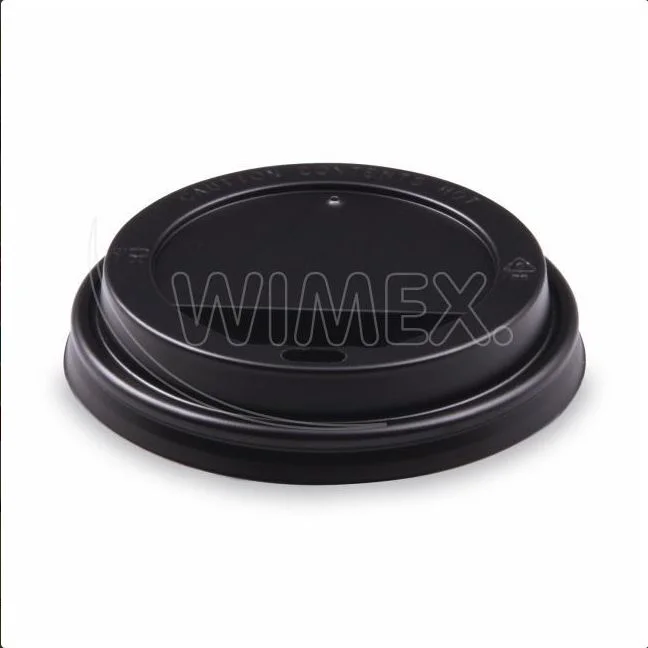 Víčko vypouklé černé pro papírové kelímek O90mm [100 ks]