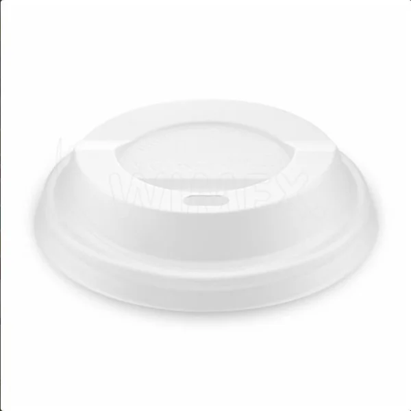 Víčko vypouklé (CPLA) BIO bílé pro kelímek PAP / kelímek EPS O80mm [100 ks]