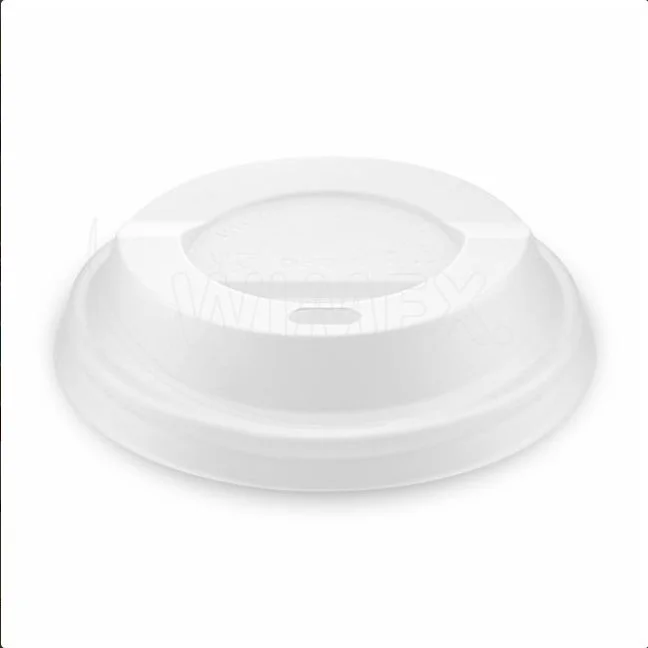 Víčko vypouklé (CPLA) BIO bílé pro kelímek PAP / kelímek EPS O80mm [100 ks]