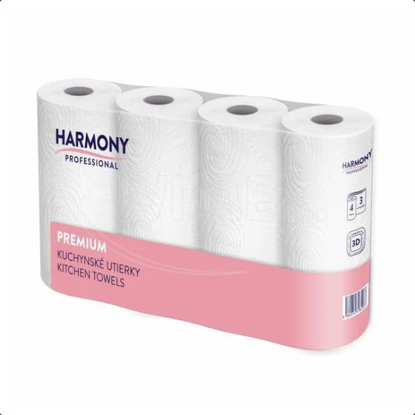 Kuchyňská utěrka (Tissue) Harmony Professional 3vrstvá 50 útržků [4 ks]