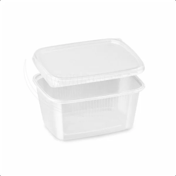 Miska (PP) hranatá průhledná 250ml + víčko [250 ks]