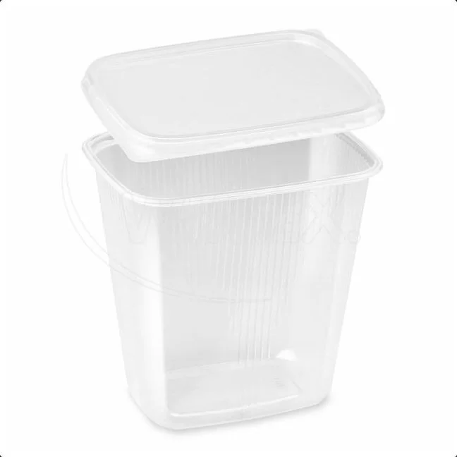 Miska (PP) hranatá průhledná 500ml + víčko [250 ks]