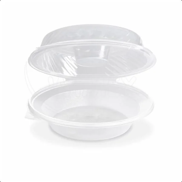 Miska salátová (PP) s víčkem na dresink misku průhledná 1600ml [25 ks]