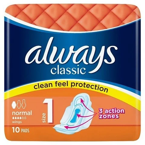 VLOŽKY ALWAYS Classic Normal s křídélky 10ks