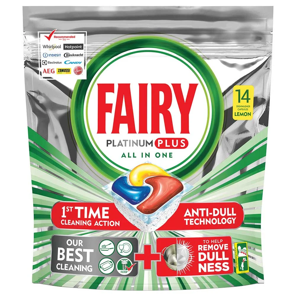 FAIRY Platinum Plus kapsle do myčky Lemon 14ks